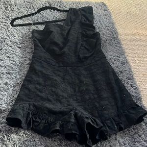 Black one shoulder romper